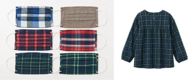 繰り返し使える 2枚組・マスク(フランネル)