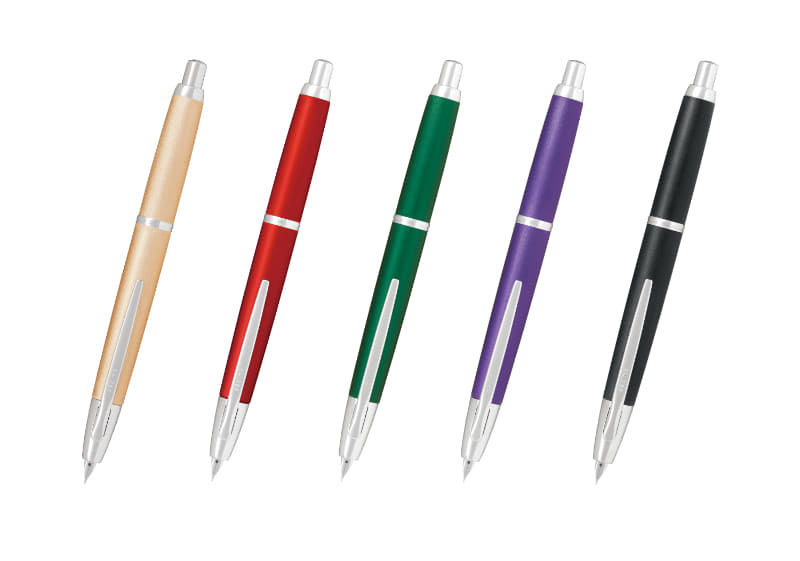 左からシャンパンゴールド、レッド、グリーン、バイオレット、ブラック