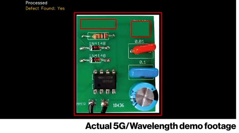 製造業での応用例。不良などを画像からリアルタイムに認識、判別する。クラウドベースなので更新がより容易になっている
