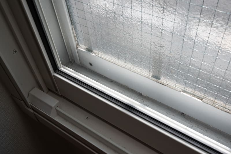 奥の銀色の年代物のアルミサッシ(外窓)は、写真のように閉まっていてもゴキブリが自由に出入り可能です