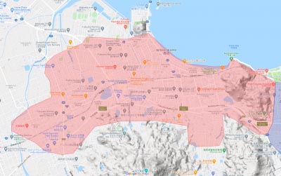 北九州市エリアおよび福岡市エリア