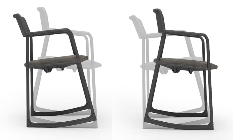 ソリ脚(左：後傾、右：前傾)