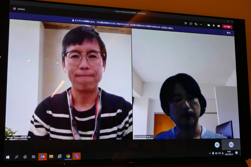 パナソニック アプライアンス社 スマートライフネットワーク事業部 ビジュアル・サウンドビジネスユニット 商品企画部 増田陽一郎氏(左)と技術担当の同 アプライアンス社 新家電くらしクリエーションセンター IoTクラウド価値開発部 毛見晋也氏(右)