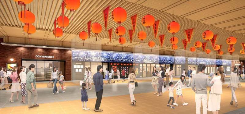 高架下店舗 外観イメージ・コンコースから