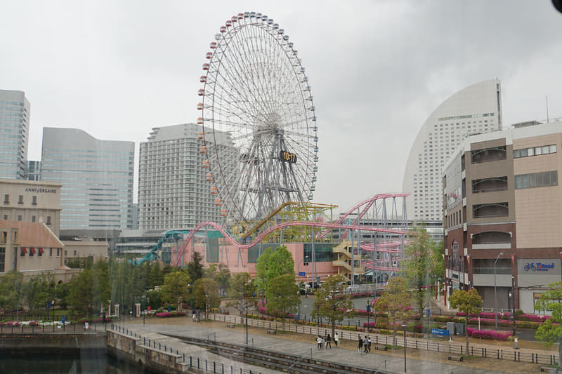 ゴンドラから見るみなとみらいの街並み