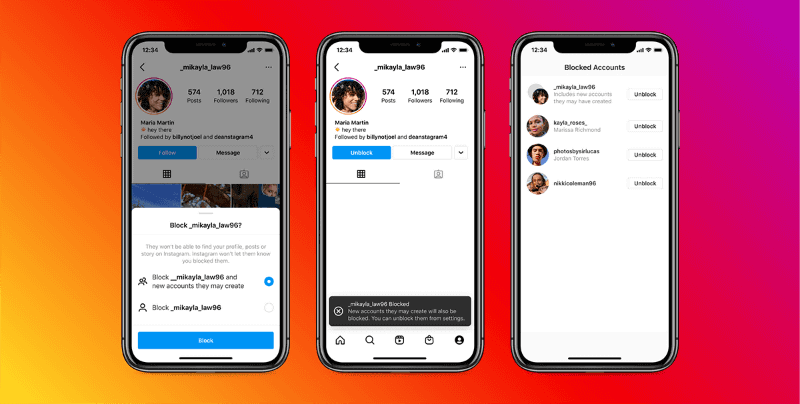ブロック時に別の新規アカウントも含めてブロックするか選択できる