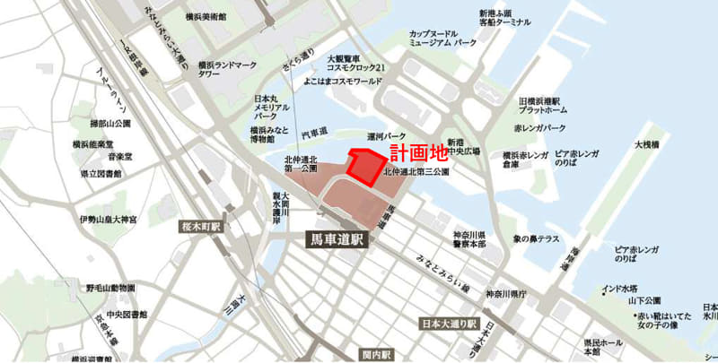 計画地位置図(出展：横浜北仲エリアマネジメント)