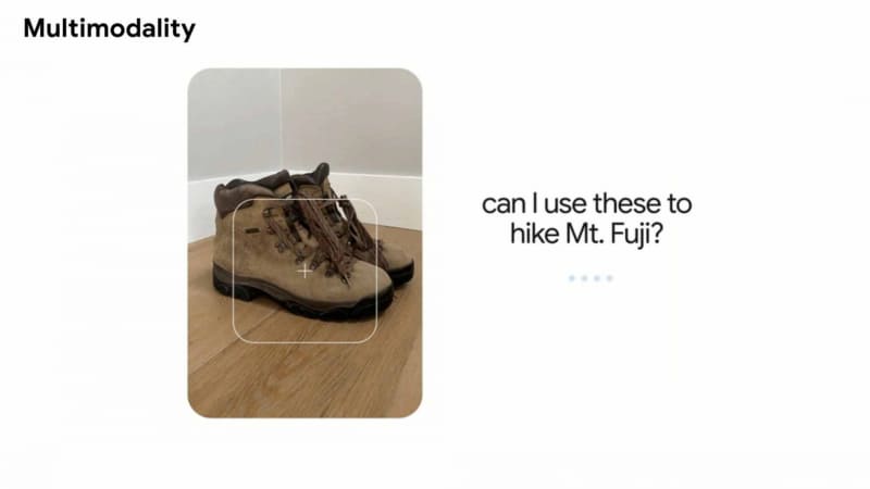 MUMが目指しているのは、写真と「この靴で富士山に登れますか?」という質問を一緒に送ると、その回答が出てくる……といった世界だ