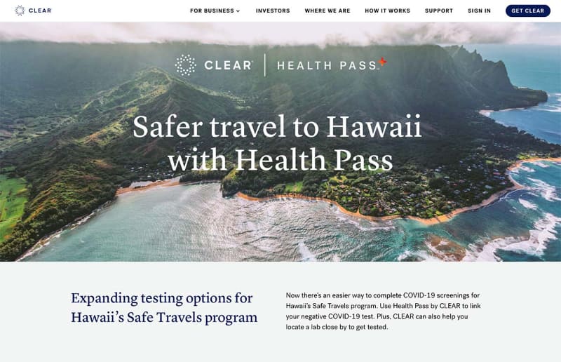 CLEARとハワイ州が組んで米国内の離島への旅行客の移動をスムーズにする仕組みの運用が進む