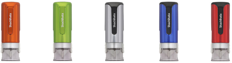 (左から)サテンオレンジ、サテングリーン、クロムシルバー、クロムブルー、クロムレッド