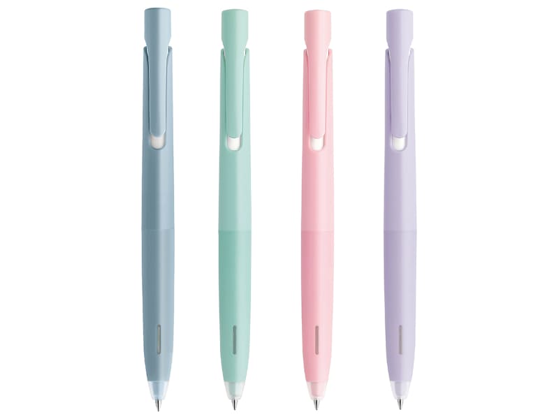 (左から)ライトブルー、ミントグリーン、ライトピンク、パープル