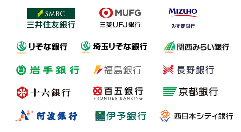 7月12日時点のBank Pay参画銀行