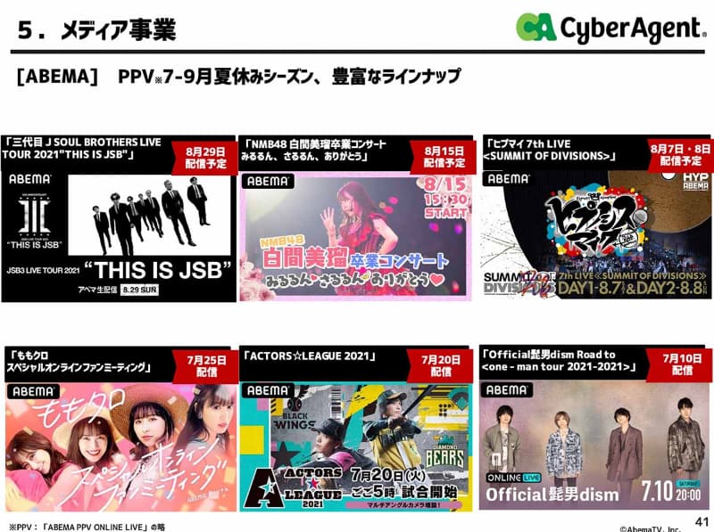 この7月から9月にかけて、多くの聴衆を見込める人気アーティストのPPVが数多く用意されている