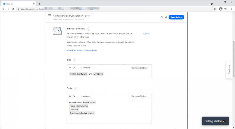 メールの件名と内容をカスタマイズ
