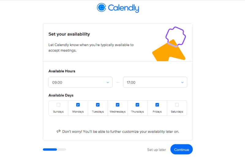 カレンダーで予定を入る時間帯を設定
