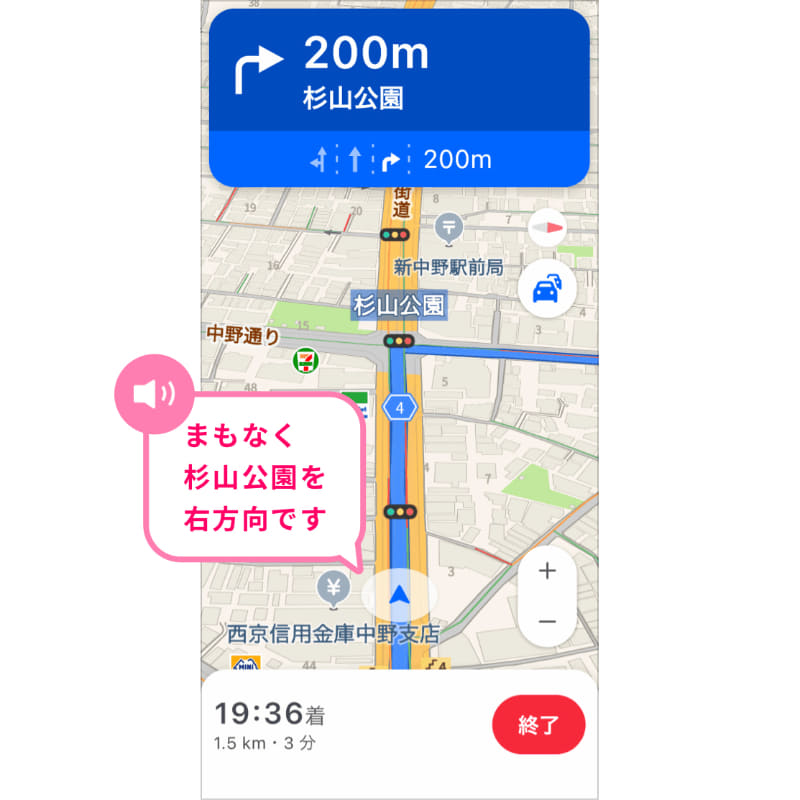 ターンバイターン方式のナビ