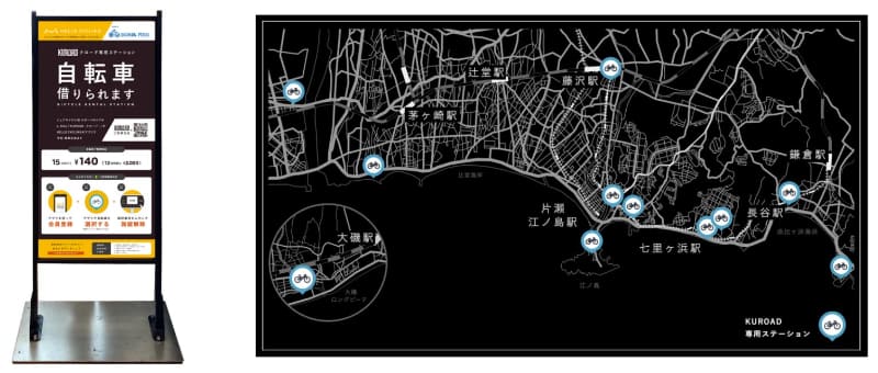 専用ステーションの看板と表示イメージ