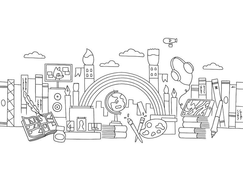 アプリ内のマイページに表示されるピクシブ支店のイラスト