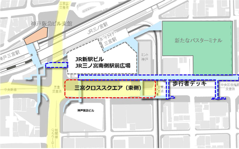 JR三ノ宮新駅ビルおよびその周辺の再整備