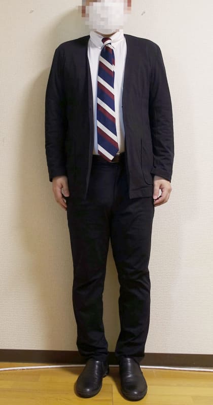 出社時に着用した様子