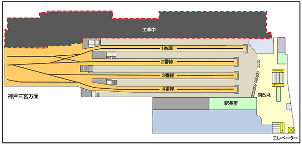 新1番線供用開始前(10月29日(金)まで)