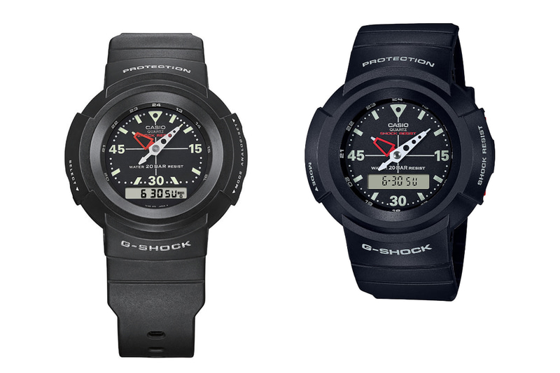 左から、1989年発売の「AW-500-1E」、2020年発売の復刻版「AW-500E-1E」