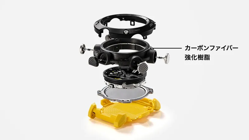 GA-2000シリーズのカーボンコアガード構造。外装ではなく内部で耐衝撃構造を実現しています(カシオのWebサイトより)