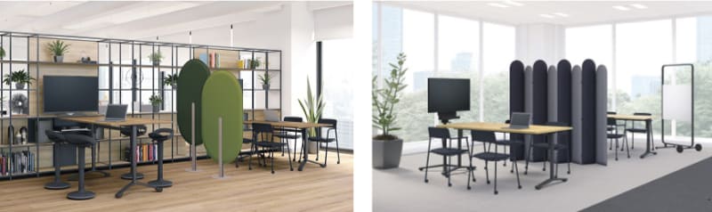 単体置きタイプ(左)、ジャバラ置きタイプ(右)