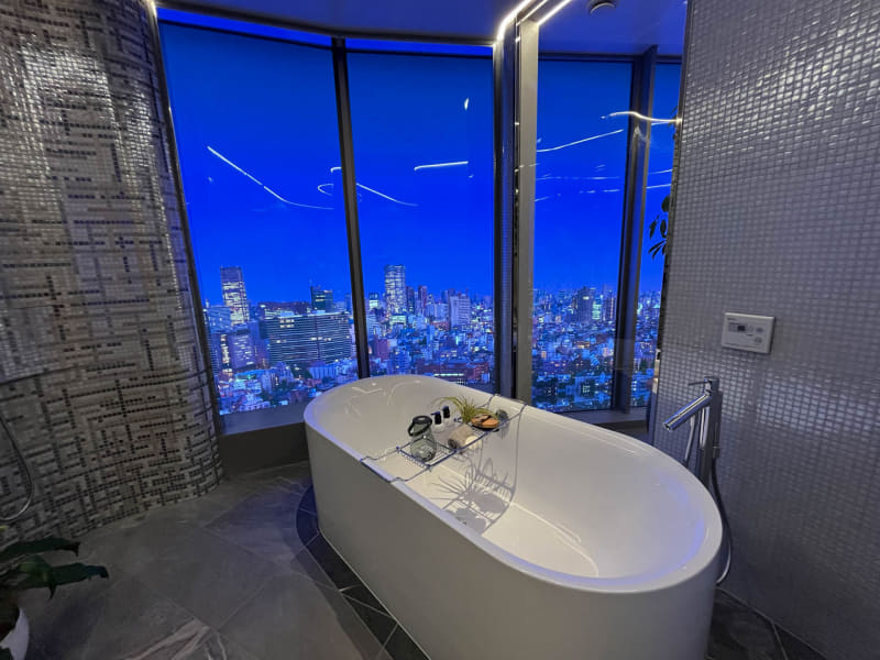 主寝室のバスルーム。眺望がまたすごい
