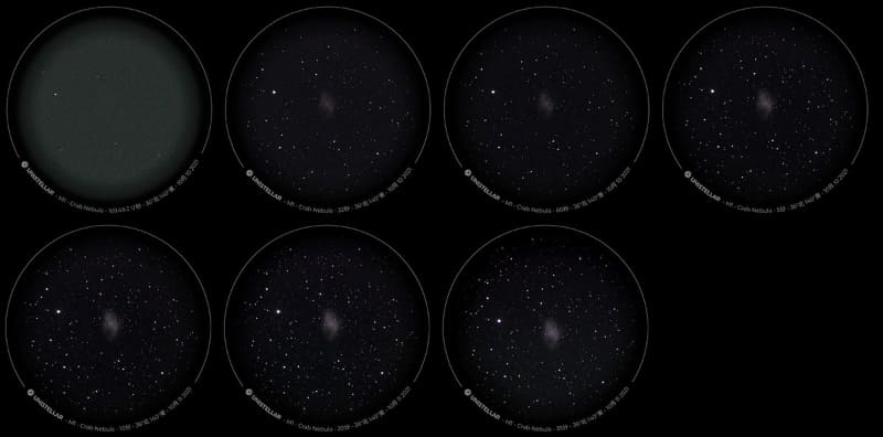 ライブ画像。左上から→32秒→60秒→5分→10分→20分→35分