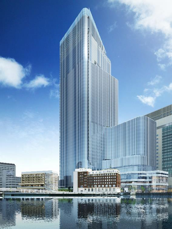 外観イメージパース(日本橋川から)