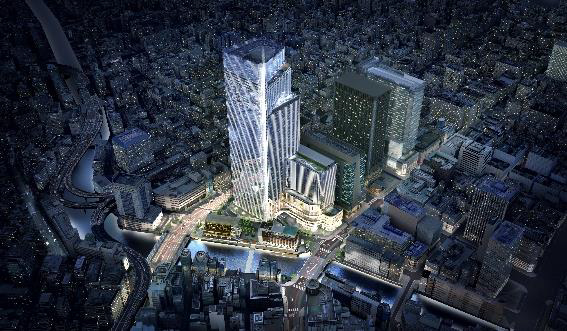 鳥瞰パース(夜景)