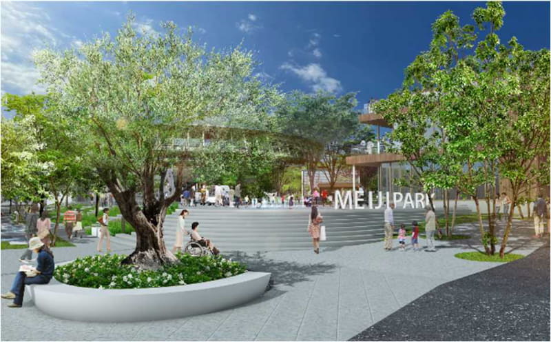 外苑西通り沿いのエントランス