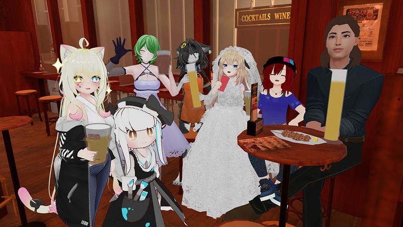 VRChatで“VR飲み会”(提供：岩佐氏)