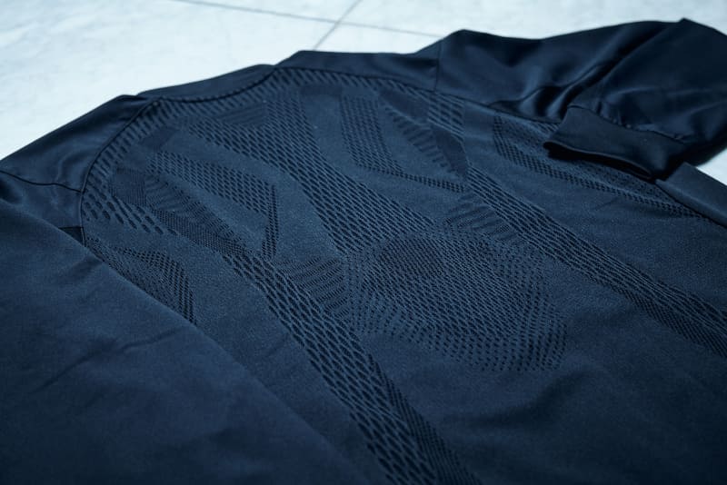 背面のメッシュ編み(ACTIBREEZEダブルラッセルメッシュジャケット)