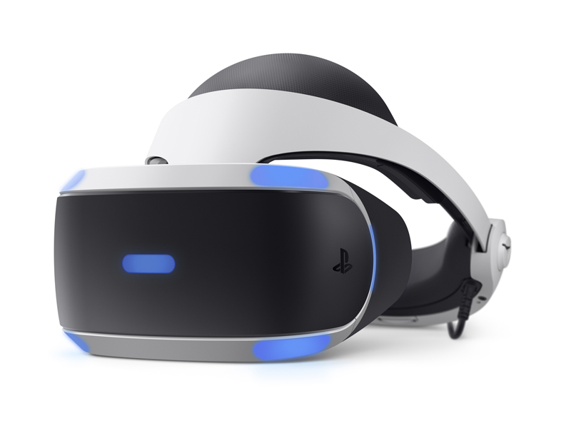 PS VRのHMD。LEDが特徴的だが、サイズや構造の方向性はPS VR2に近い
