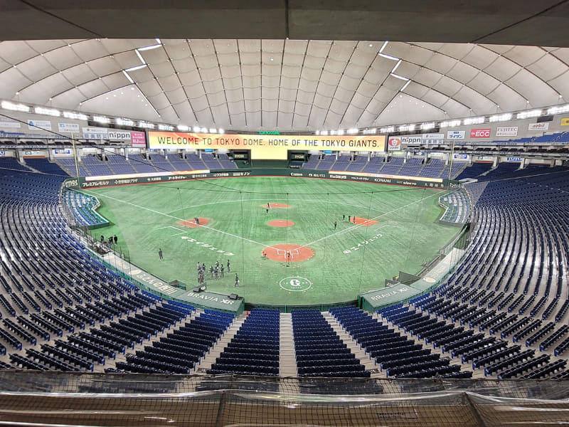 席から見た景色。グラウンドを一望できる