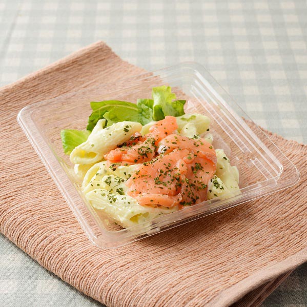 「サーモンとバジルチーズペンネのサラダ」(289円)