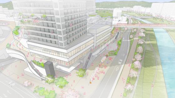 枚方市駅周辺の将来イメージ(枚方HUB協議会における理想像)