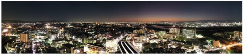 地上105m高層階からの眺望イメージ(大阪市内方面(南西)/高槻方面(北西))