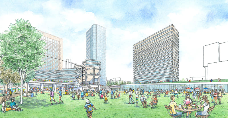 防災拠点となる中央広場整備イメージ