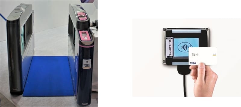 専用改札機(左)、簡易読み取り機(右)