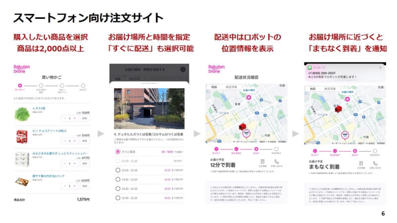注文はスマホから。ロボットの位置情報もわかる