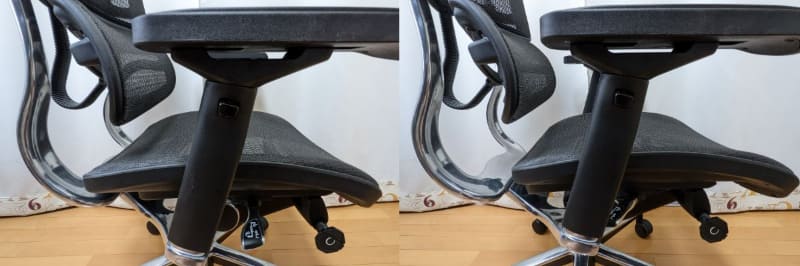 座席は前後も調整可