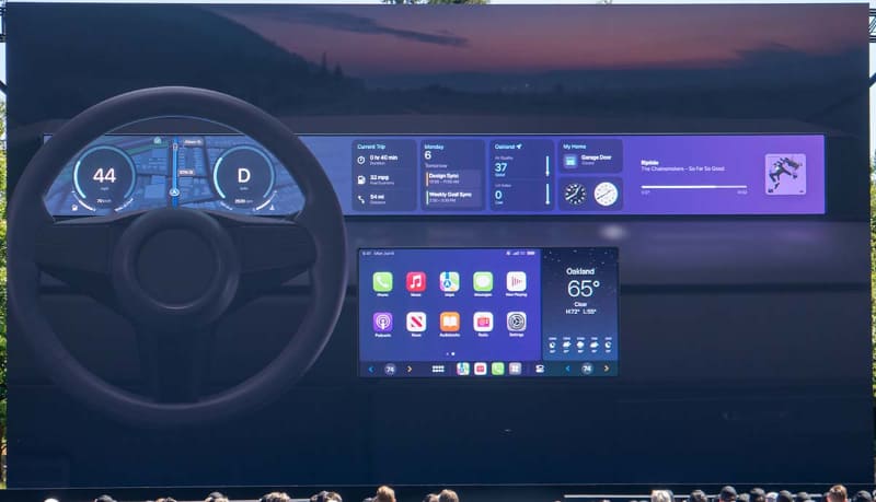「次世代CarPlay」の画面。対応車種は2023年後半から登場の予定
