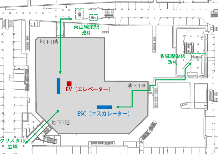 地下鉄・地下街との接続イメージ