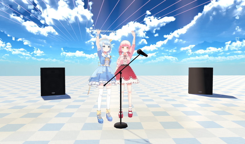 ルームを作成、ブラウザ上で3Dキャラクターを使った配信や交流ができる