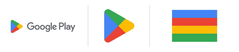 新しいGoogle Playロゴ。ほかのサービスロゴと同じカラーパレットが用いられる