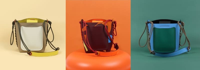 左からナチュラルカラー、プリント、ブルー