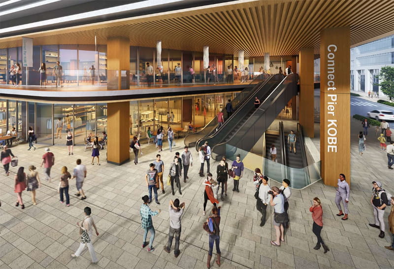 北東角から見た商業施設